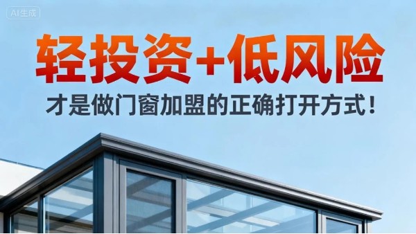 輕投資+低風險，才是做門窗加盟的正確打開方式！
